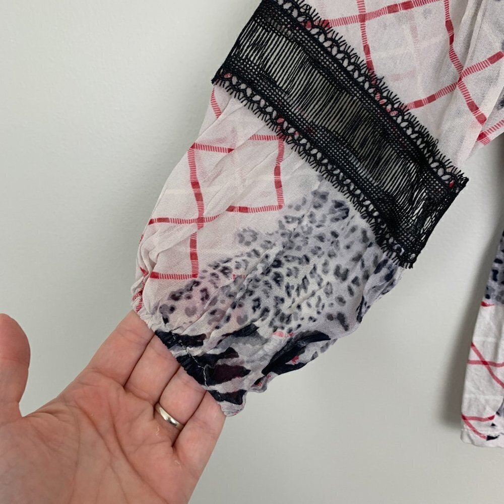 Anthropologie Mathilda Top Mixed Print - XS - Like NEW - Picture 3 of 9